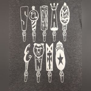 SACRAMENTO Beer Tap Grey V-Neck Tee-Shirt. Size S